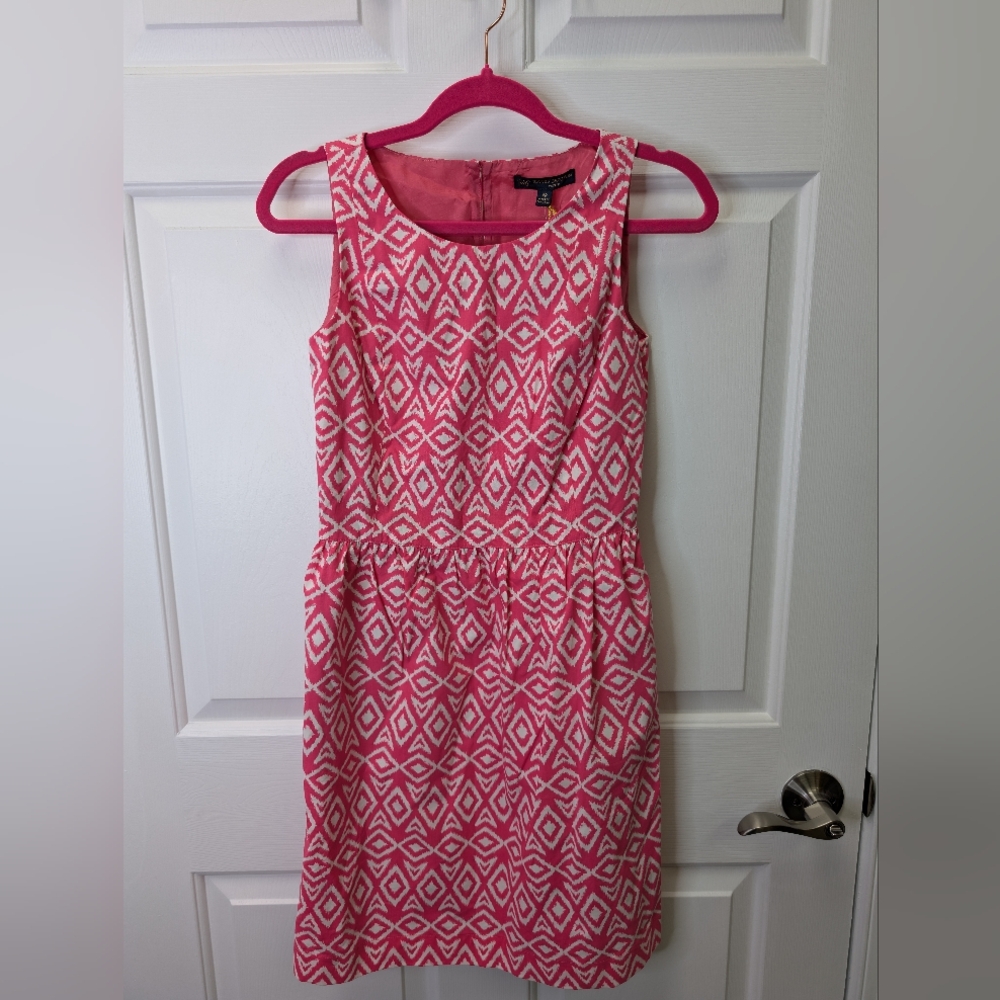 Brooks Brothers Pink Geometric Pattern Dress